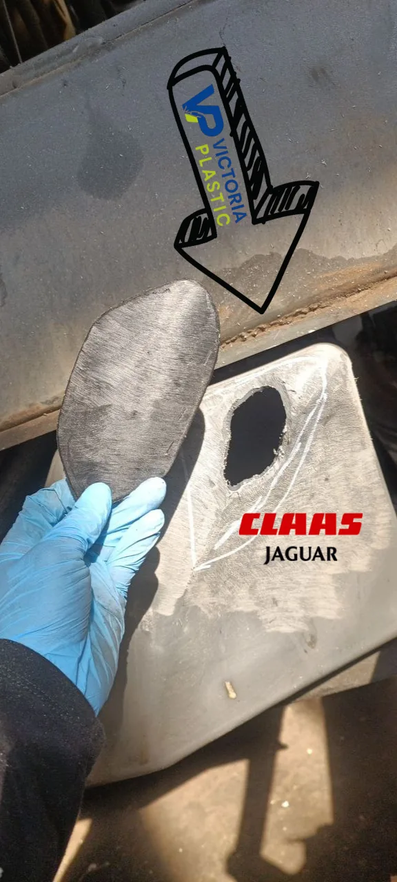 Příprava palivové nádrže Claas Jaguar k extruznímu svařování